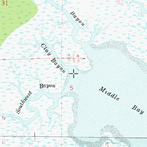 Topographic Map of Clay Bayou, MS