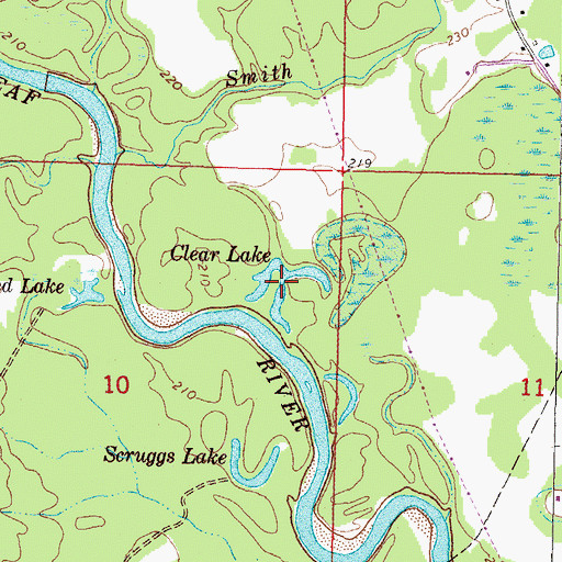 Topographic Map of Clear Lake, MS