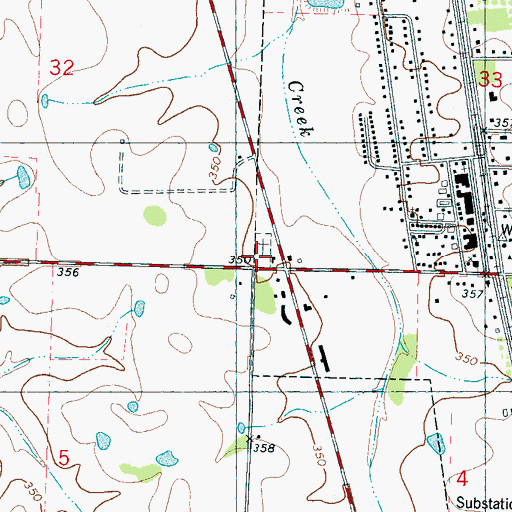 Topographic Map of Como Cemetery, MS