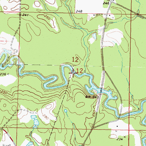 Topographic Map of Cooks Branch, MS