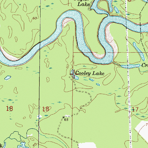 Topographic Map of Cooley Lake, MS
