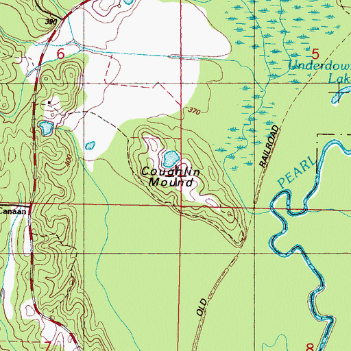 Topographic Map of Coughlin Mound, MS