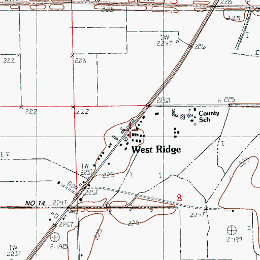 Topographic Map of West Ridge, AR