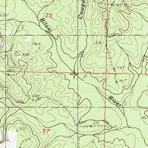 Topographic Map of Cowpen Creek, MS