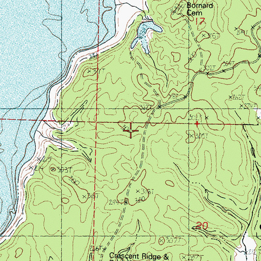Topographic Map of Crescent Ridge, MS