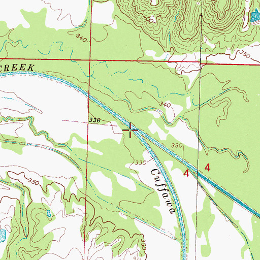 Topographic Map of Cuffawa Creek, MS
