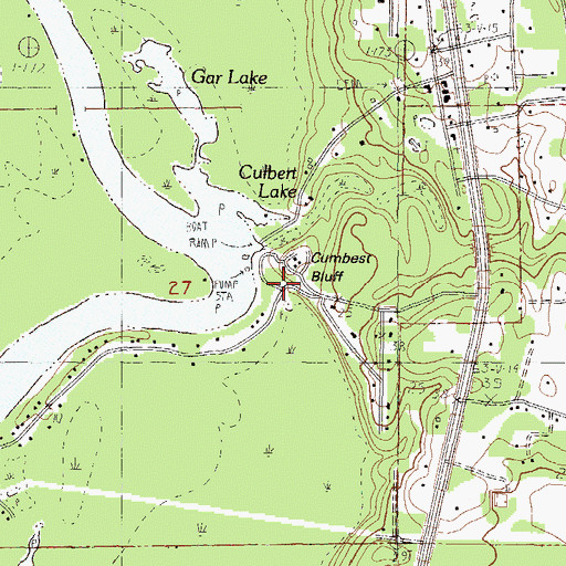 Topographic Map of Cumbest Bluff, MS