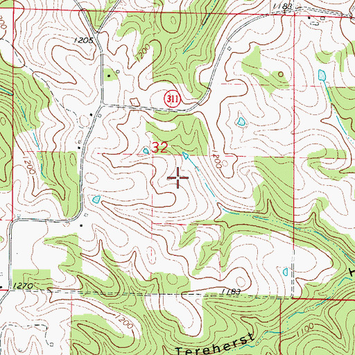 Topographic Map of Township of Long Creek, AR