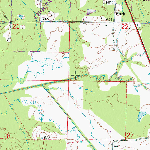 Topographic Map of Cushtusia Creek, MS