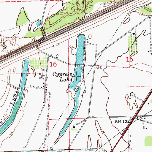 Topographic Map of Cypress Lake, MS