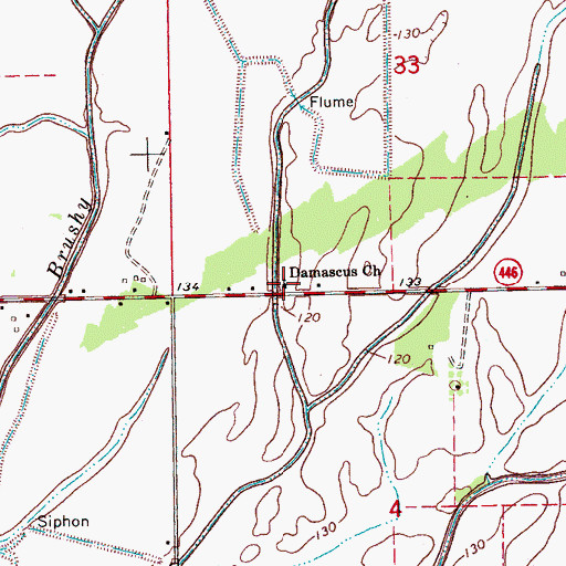 Topographic Map of Damascus Church, MS