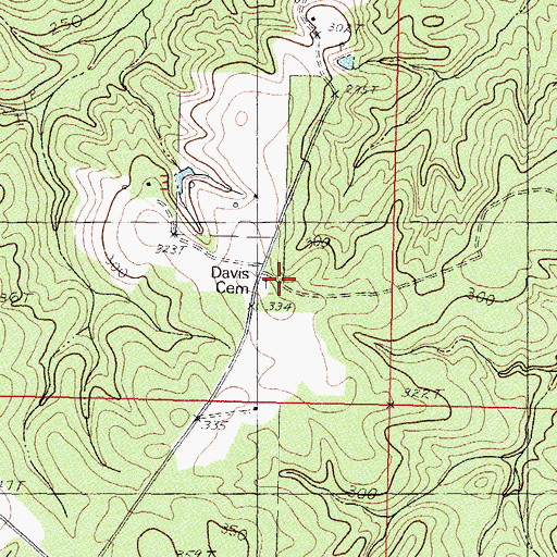 Topographic Map of Davis Cemetery, MS