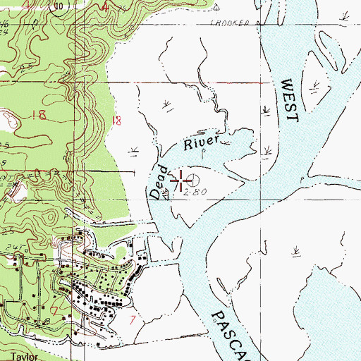 Topographic Map of Dead River, MS
