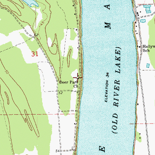 Topographic Map of Deer Park Church, MS