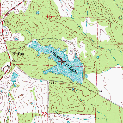 Topographic Map of Diamond D Lake, MS