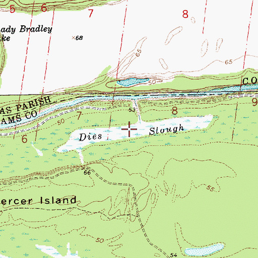 Topographic Map of Dies Slough, MS