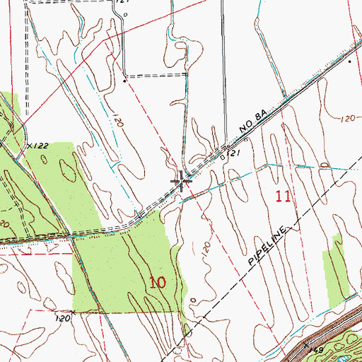 Topographic Map of Ditch Number Eight A, MS