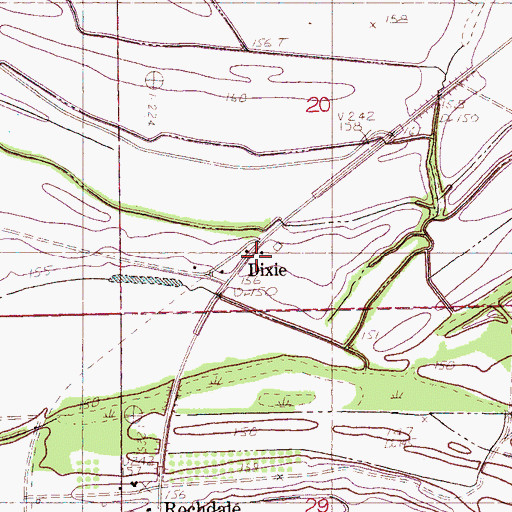 Topographic Map of Dixie, MS