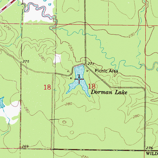 Topographic Map of Dorman Lake, MS