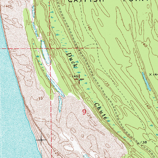 Topographic Map of Duck Chute, MS