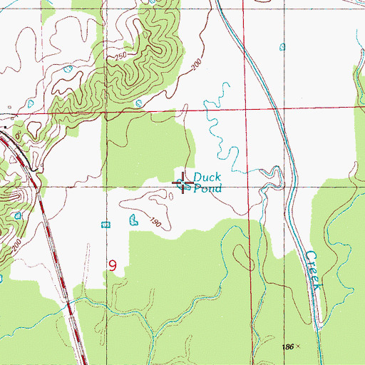 Topographic Map of Duck Pond, MS