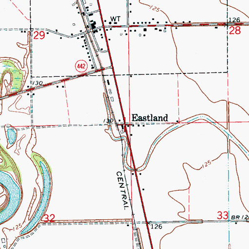 Topographic Map of Eastland, MS