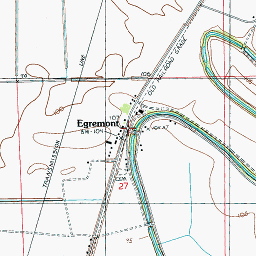 Topographic Map of Egremont, MS