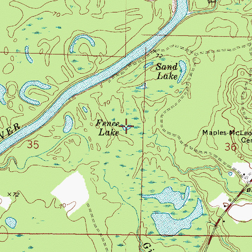 Topographic Map of Fence Lake, MS