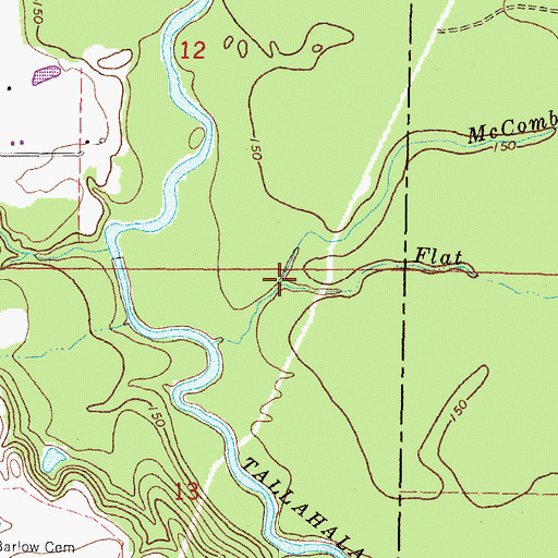 Topographic Map of Flat Branch, MS