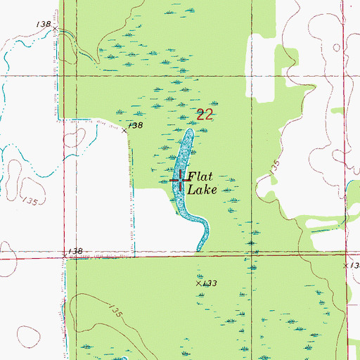 Topographic Map of Flat Lake, MS