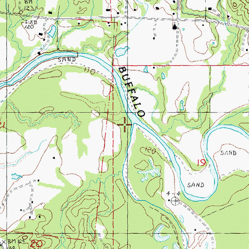 Topographic Map of Fords Creek, MS