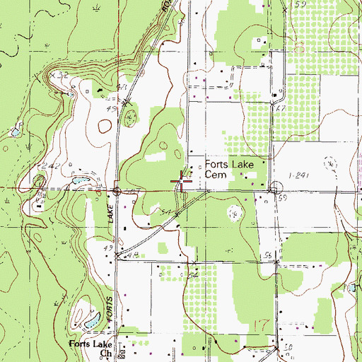 Topographic Map of Forts Lake Church, MS