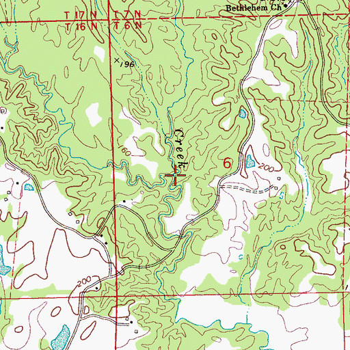 Topographic Map of Fox Creek, MS