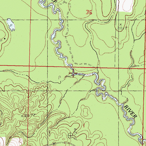 Topographic Map of Fryes Creek, MS