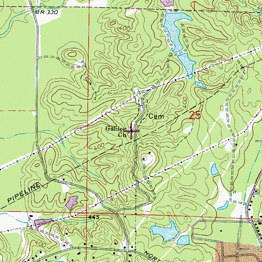 Topographic Map of Galilee Baptist Church, MS
