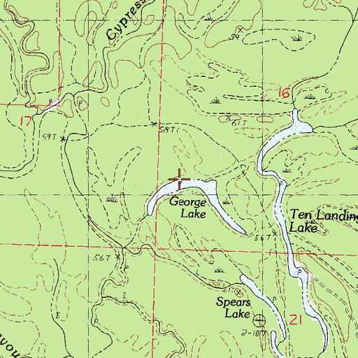 Topographic Map of George Lake, MS