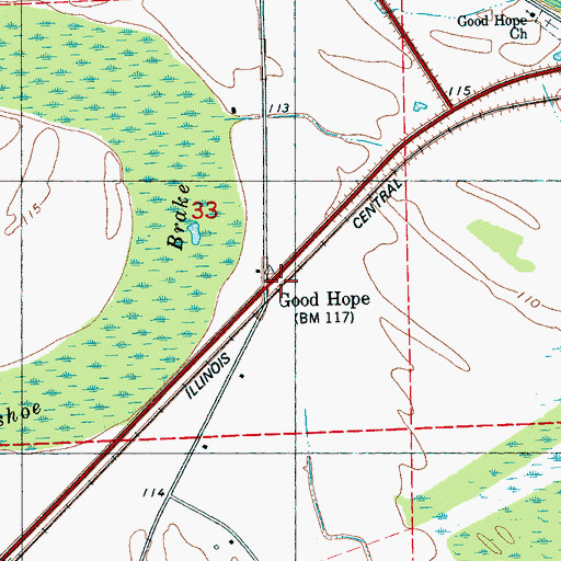 Topographic Map of Good Hope, MS