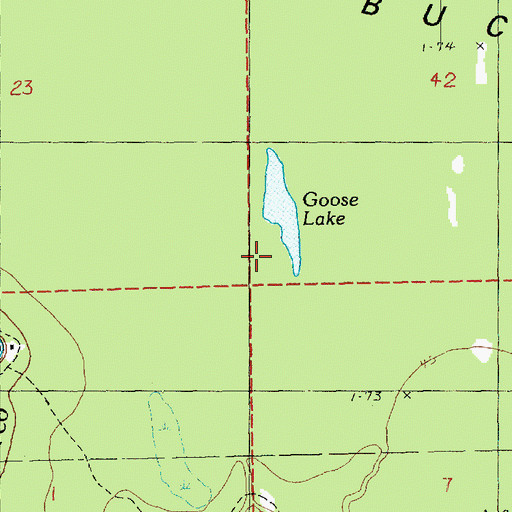Topographic Map of Goose Lake, MS