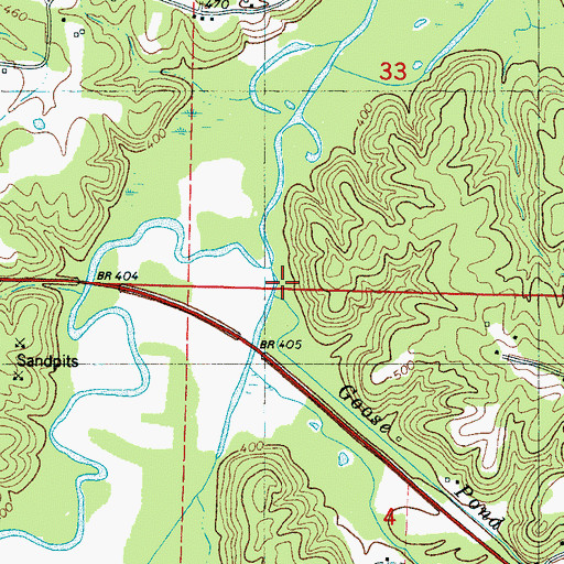 Topographic Map of Goose Pond Creek, MS