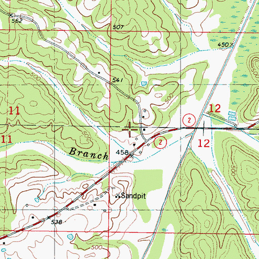 Topographic Map of Gossett Branch, MS