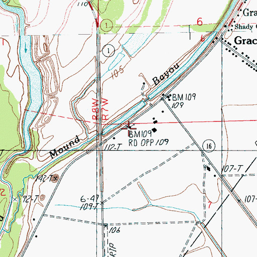 Topographic Map of Grace Church, MS