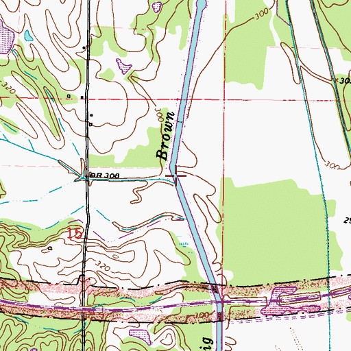 Topographic Map of Granny Creek, MS