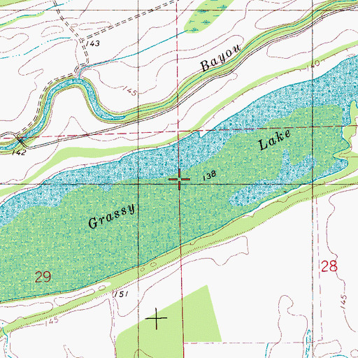 Topographic Map of Grassy Lake, MS
