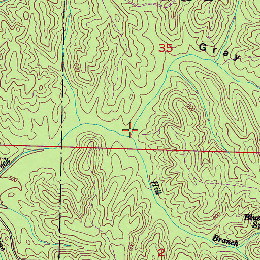 Topographic Map of Gray Hollow, MS