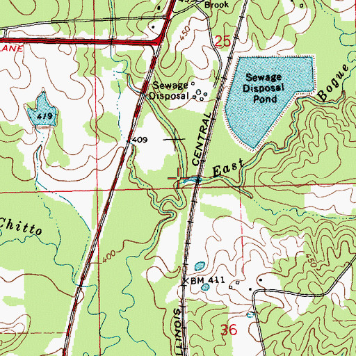 Topographic Map of Halbert Branch, MS