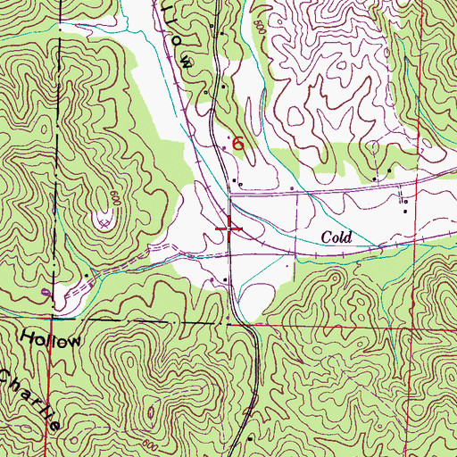 Topographic Map of Happy Hollow, MS