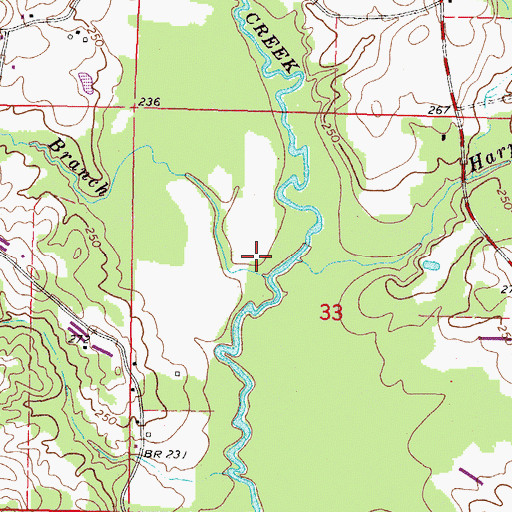 Topographic Map of Harper Branch, MS