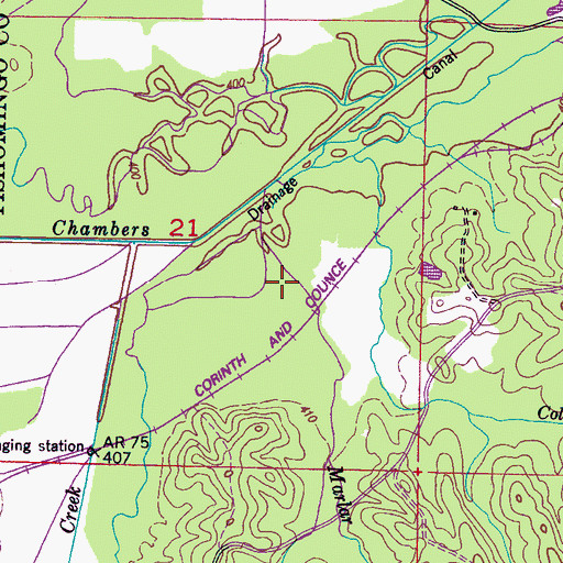 Topographic Map of Haynes Branch, MS