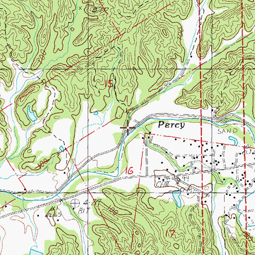 Topographic Map of Hays Creek, MS