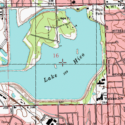 Topographic Map of Lake Hico, MS